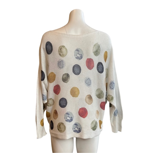 Moda Italia Polka Dot Knit Batwing Blouse Made in Italy Large L - Picture 4 of 7